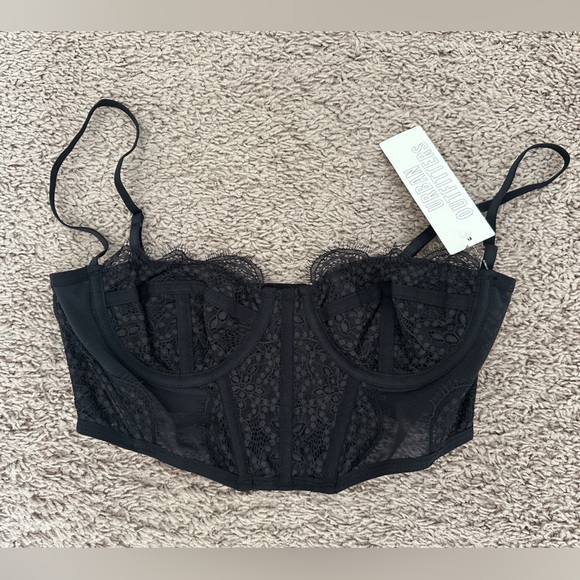 Out from Under Modern Love Cropped Lace and mesh Corset size Medium Black - Picture 7 of 13